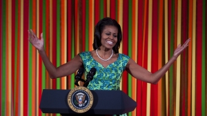 Michelle Obama en un acto de campaña. Foto: EFE