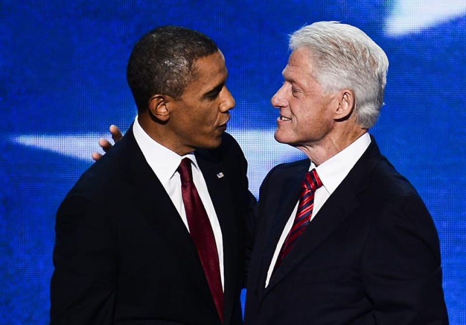 Barack Obama eta Bill Clinton, Alderdi Demokrataren batzarrean. EFE