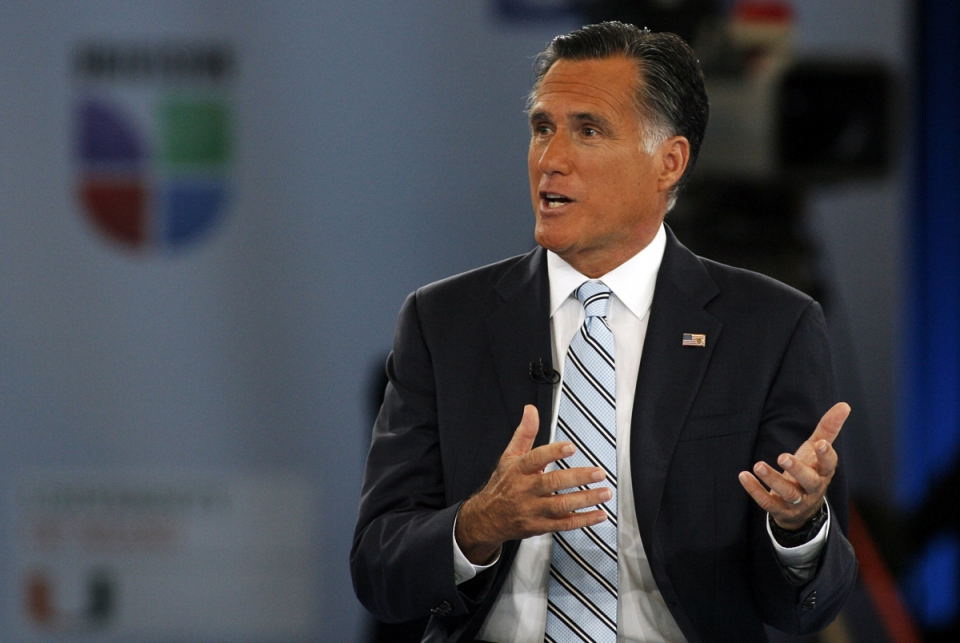 Mitt Romney Univision katean egindako elkarrizketan. Argazkia: EFE