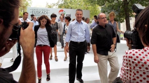 El presidente del PNV y candidato a lehendakari, Iñigo Urkullu, en Donostia. Foto: EFE