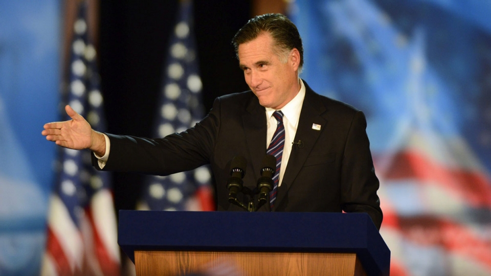 Momento en el que Mitt Romney acepta su derrota ante Barack Obama. EFE