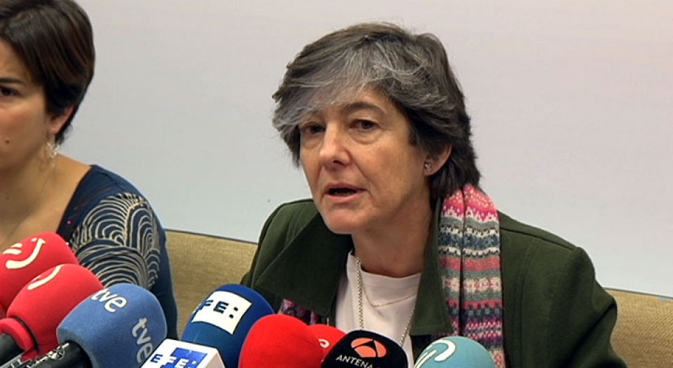 Laura Mintegi, portavoz de EH Bildu, en rueda de prensa en Bilbao. Foto: EFE