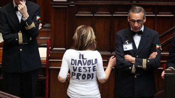 Alessandra Mussolini camiseta contra Prodi EFE
