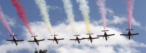Día de la Hispanidad, desfile militar, exhibicion aerea, EFE