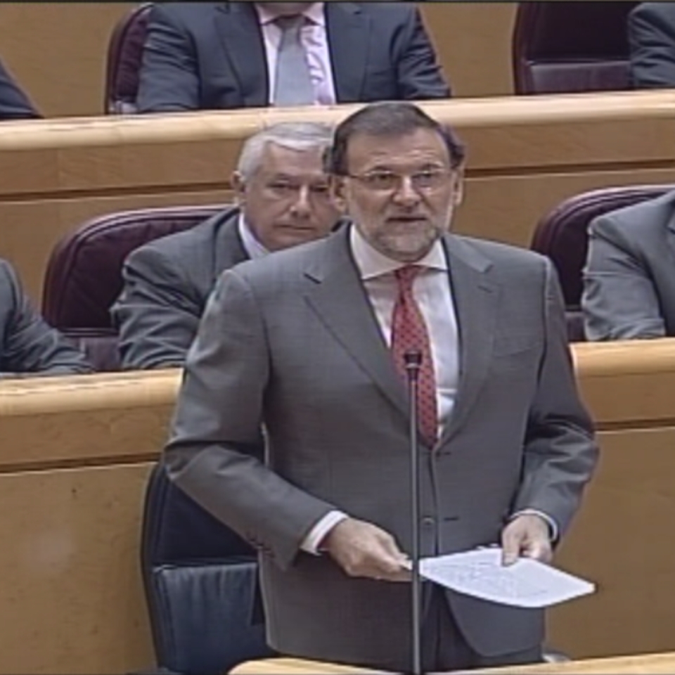 Mariano Rajoy, Senatuan egindako saio batean. EITB