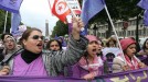 Hainbat emakumek protesta egin dute Tunisian. Argazkia: EFE