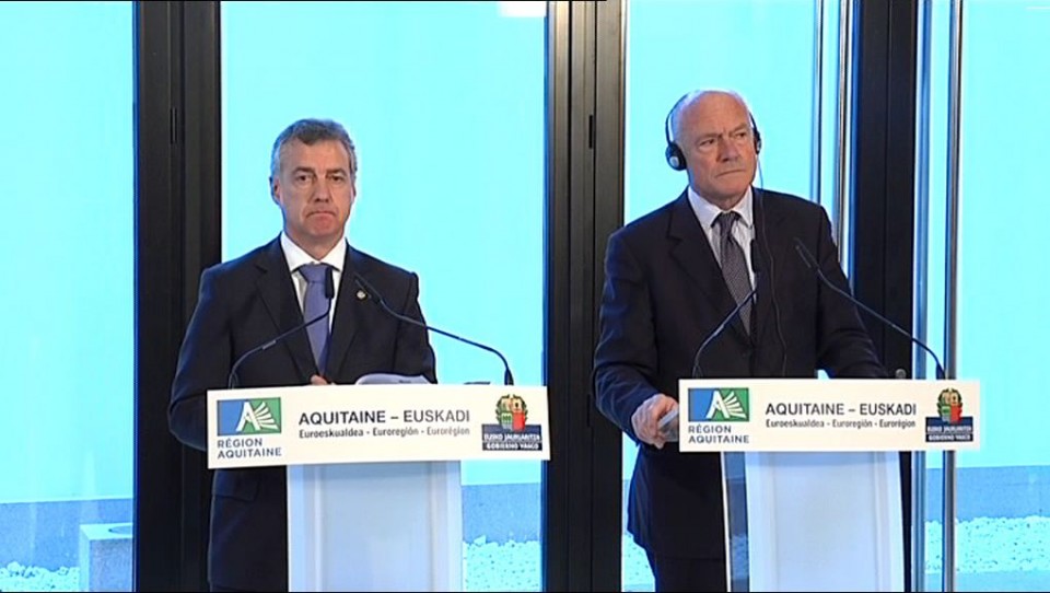 Aquitania y Euskadi reiteran su compromiso con el TAV