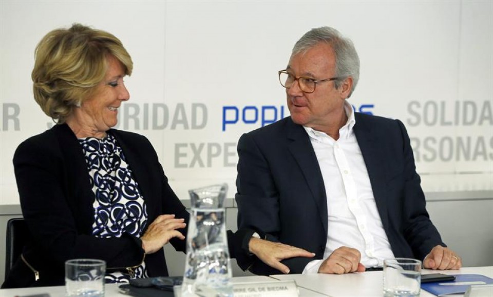 Esperanza Aguirre PPren alkategaia Madrilen. Argazkia: EFE