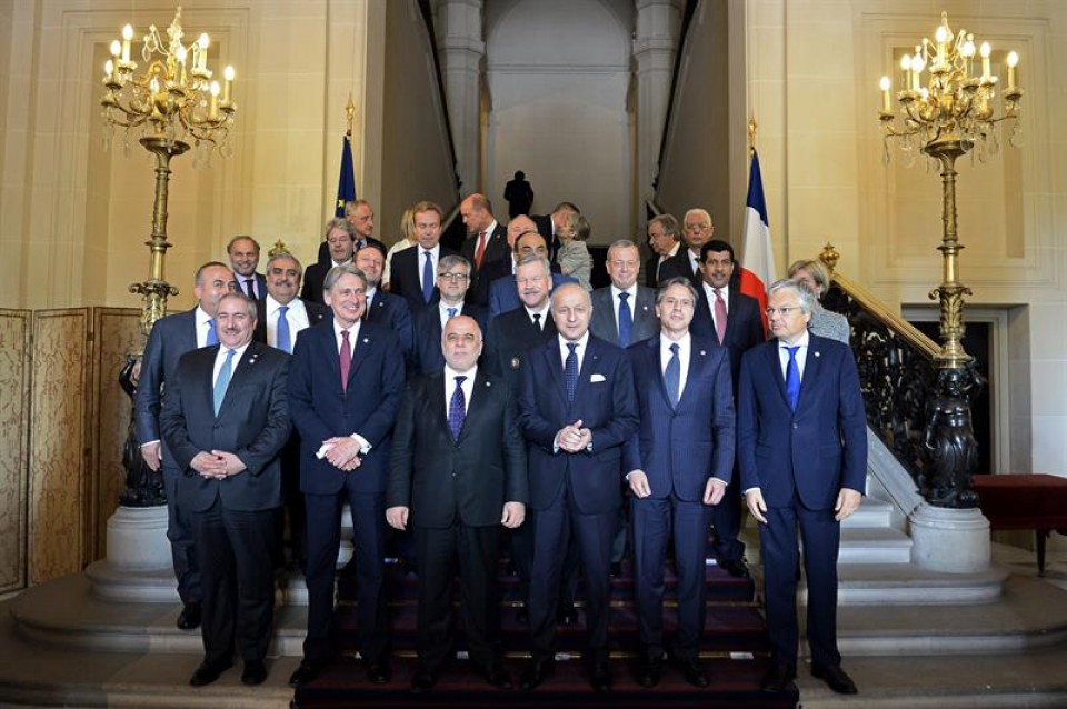 Ministros de Exteriores y miembros de la coalición internacional contra el Estado Islámico. EFE