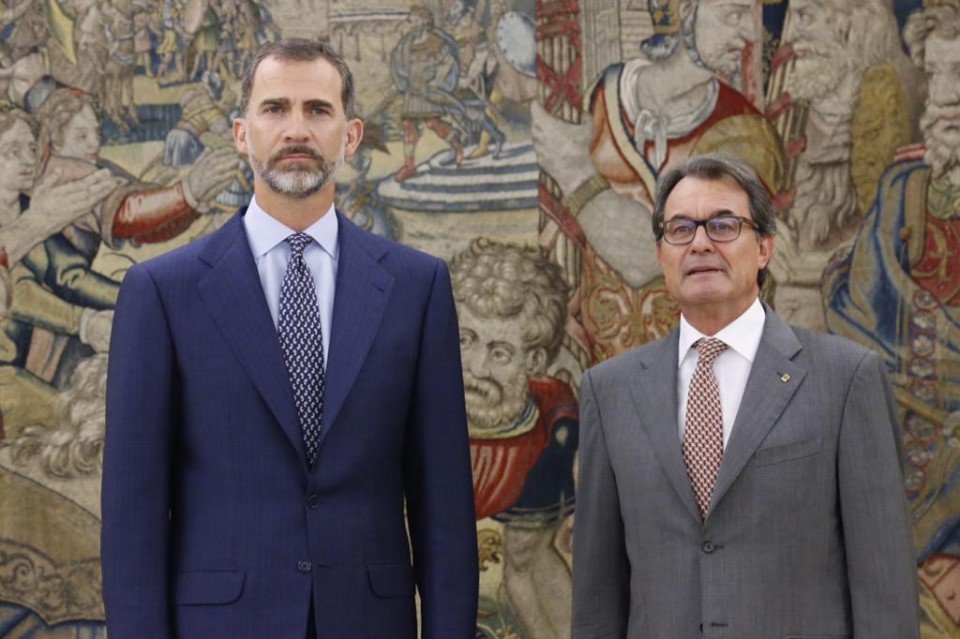 El rey Felipe VI recibe en la Zarzuela a Artur Mas