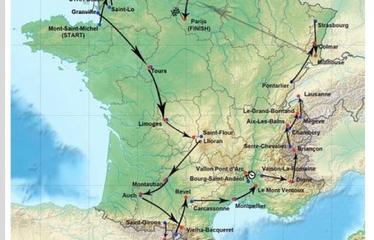 mapa tour 
