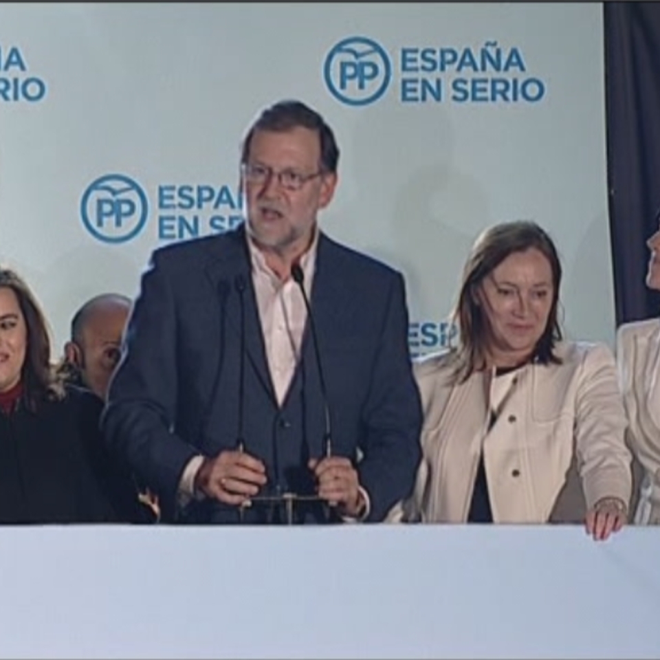 Mariano Rajoy, emaitzen osteko agerraldian.