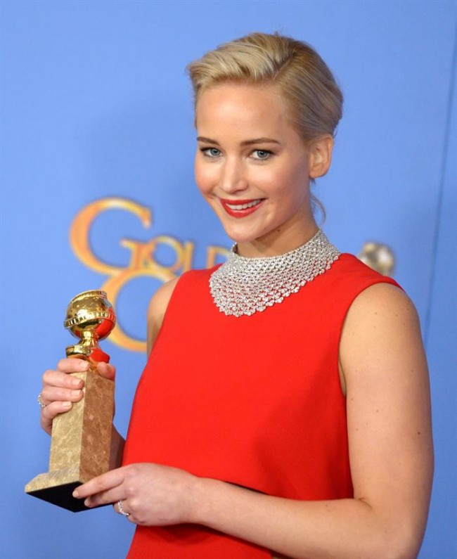 Jennifer Lawrence Urrezko Globoak Globos de Oro