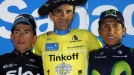 Podiuma: Contador, Henao eta Quintana / EFE.