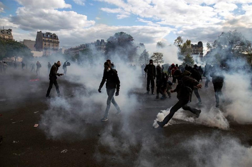 Incidentes en París en las protestas contra la reforma laboral, el pasado 9 de abril.