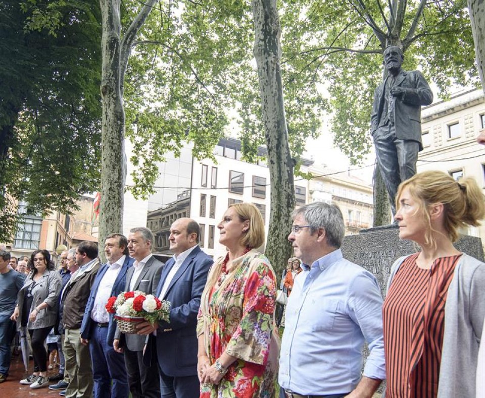 Los jeltzales han conmemorado el 121 aniversario de la fundación del PNV. Foto: EFE