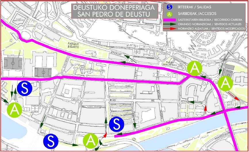 Bilbao night marathon trafikoa Deusto