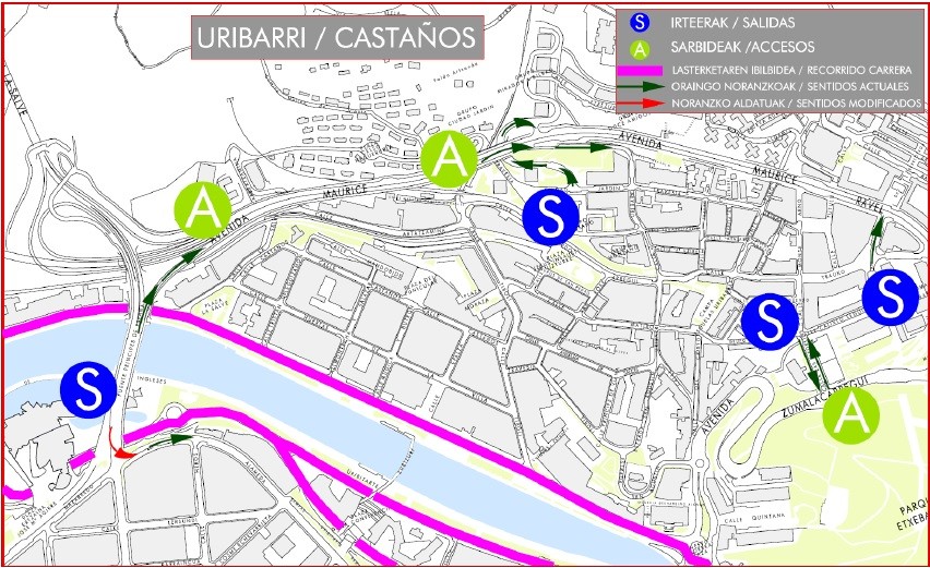 Bilbao night marathon trafikoa Uribarri