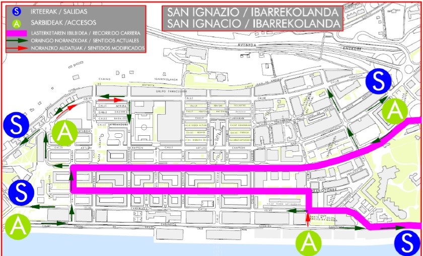 Bilbao night marathon trafikoa San Inazio
