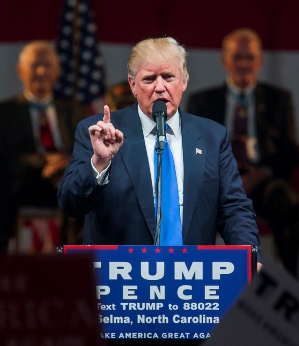El candidato republicano Donald Trump, en un mitín en Reno (Nevada). Foto: EFE
