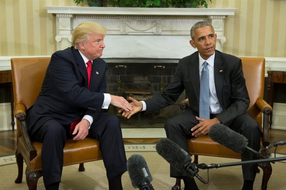 Obama recibe en la Casa Blanca a Donald Trump