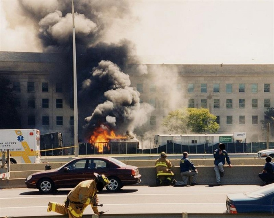 Nuevas imágenes del ataque al Pentágono el 11 de septiembre de 2001. Foto: EFE/FBI.
