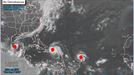 Los huracanes Katia, José e Irma, en el Atlántico simultáneamente. Foto: NHC