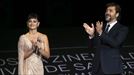 Penelope Cruz eta Javier Bardem belodromoan 'Loving Pablo' filmaren aurkezpenean. Argazkia: EFE