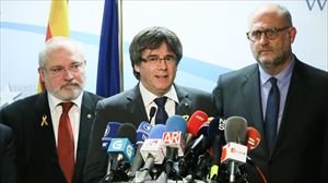 Carles Puigdemont, durante una comparecencia en Bruselas. Foto: EFE