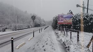 Imagen den temporal de nieve en Oñati. Foto: Aitor Garcia