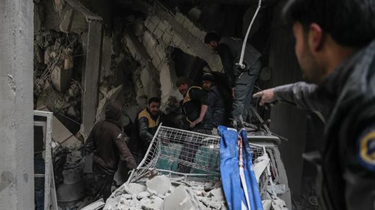 Imagen de uno de los bombardeos de la pasada semana. Foto: EFE