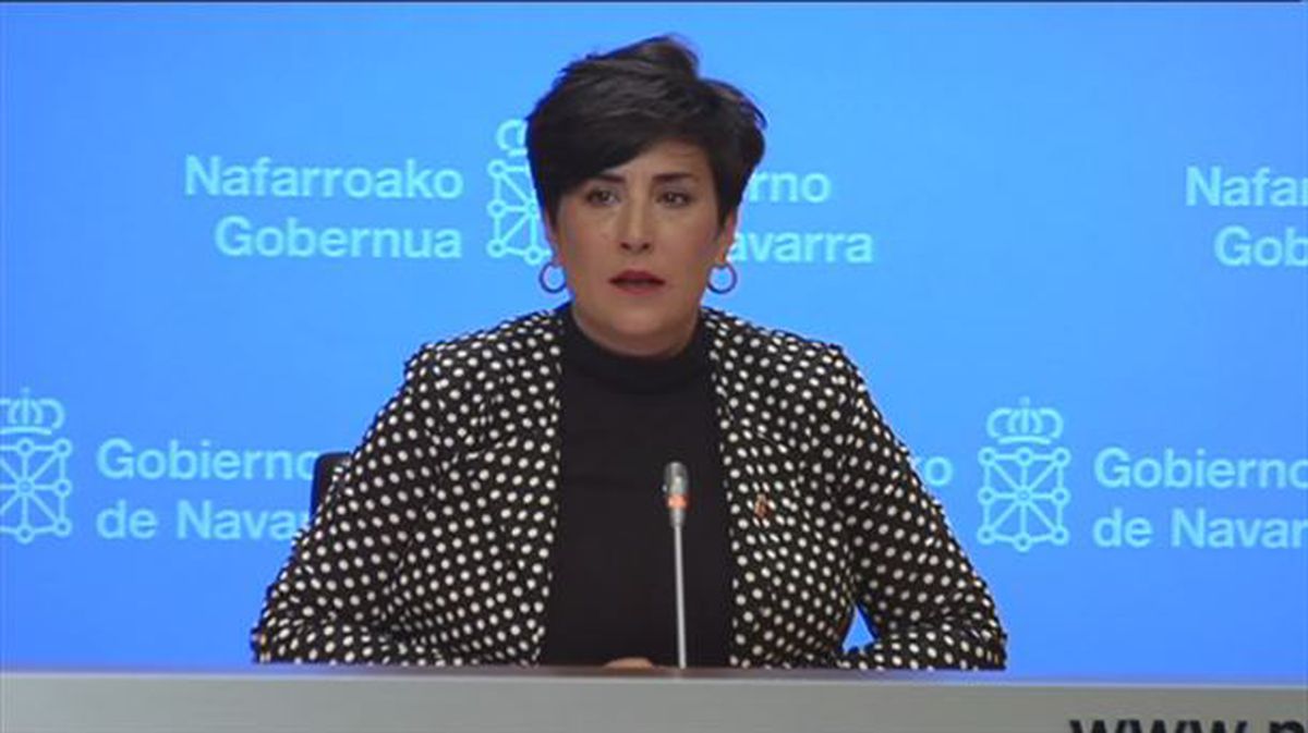 María Solana en rueda de prensa del Gobierno de Navarra.
