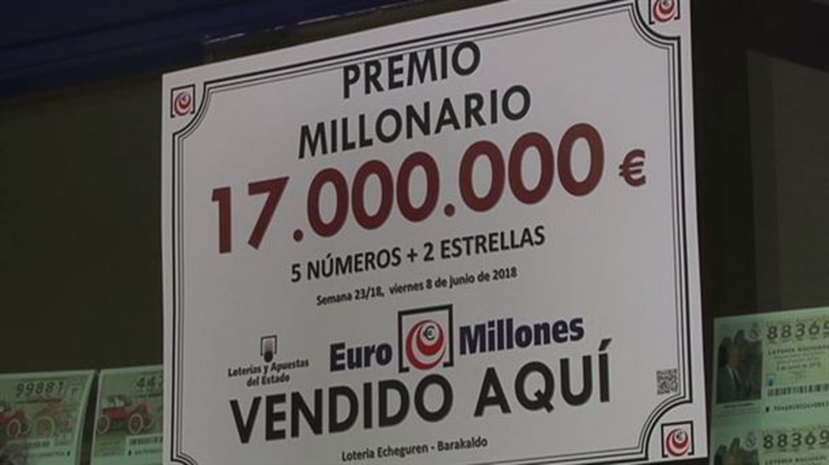 El sorteo de Euromillones deja 17 millones de euros en Barakaldo 