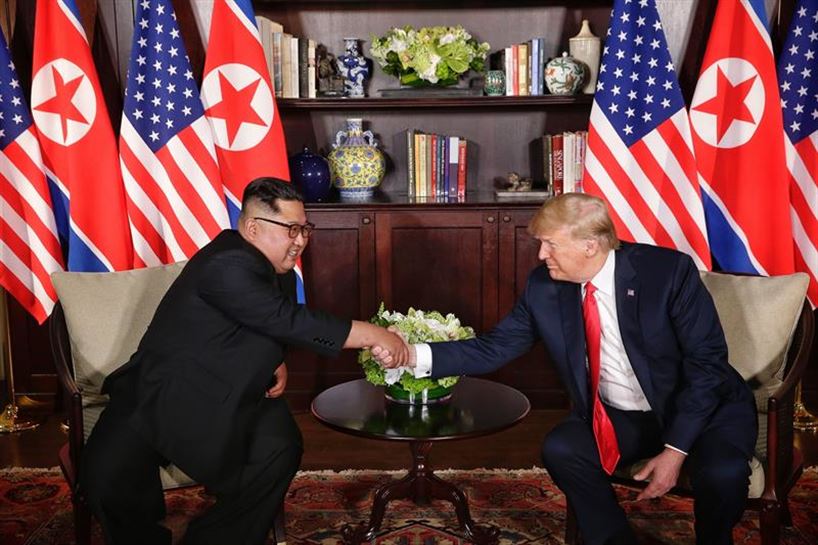 Reunión histórica entre EE. UU. y Corea del Norte. Foto: EFE