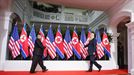 Reunión histórica entre EE. UU. y Corea del Norte. Foto: EFE