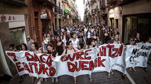 Una manifestación en Pamplona/Iruñea.