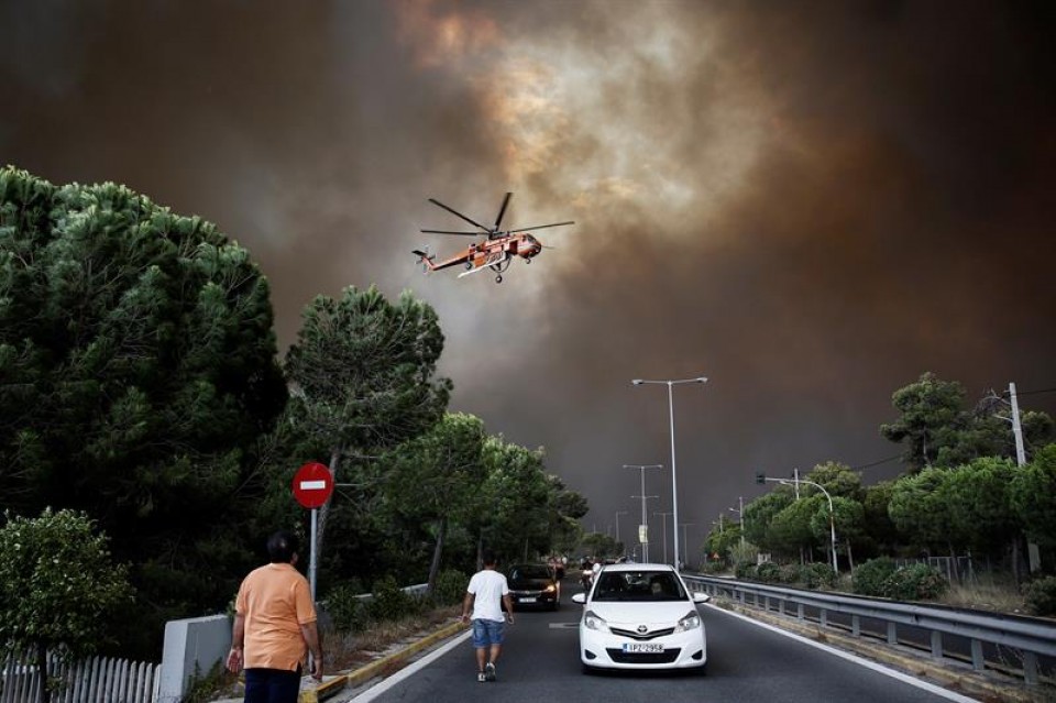 Incendio en Grecia. Foto: EFE