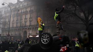Incidentes cerca del Arco de Triunfo. Foto: EFE