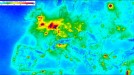 Mapa de contaminación por dióxido de nitrógeno. Europa Occidental