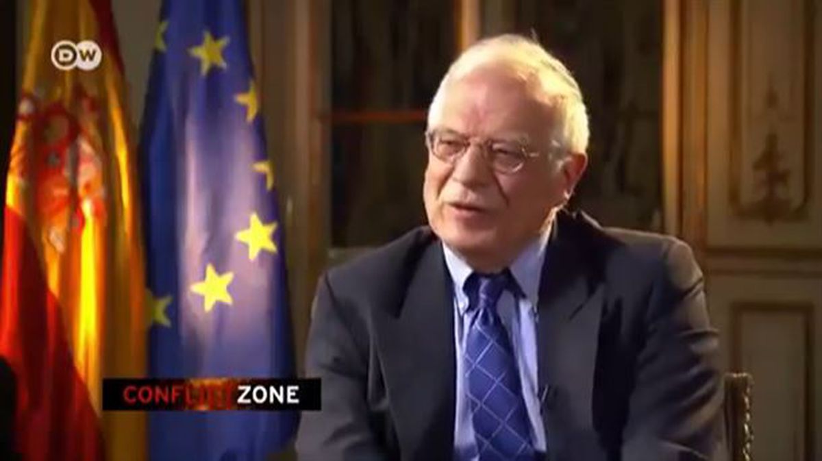 Josep Borrell en la entrevista del canal DW