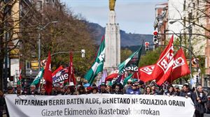 Manifestación de los trabajadores de los centros concertados este jueves en Bilbao