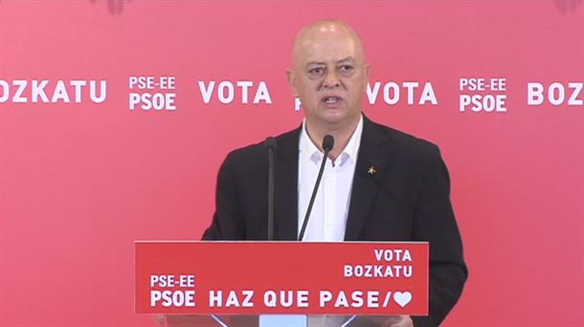 Odón Elorza interviene en el mitin del PSE en Donostia