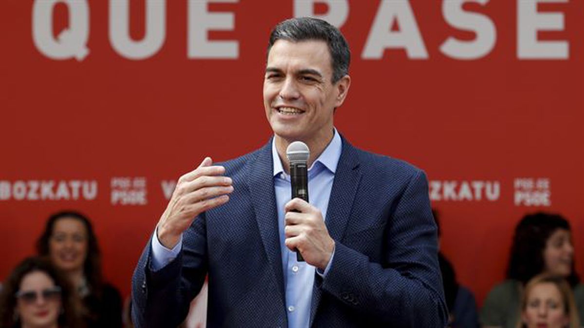 Pedro Sánchez, durante la campaña electoral.