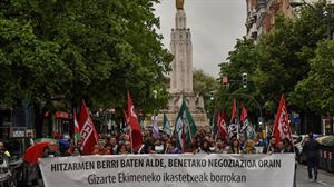 Manifestación de ayer en Bilbao. 