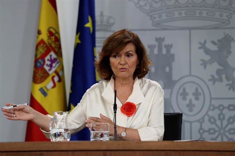 Carmen Calvo, la vicepresidenta del Gobierno español