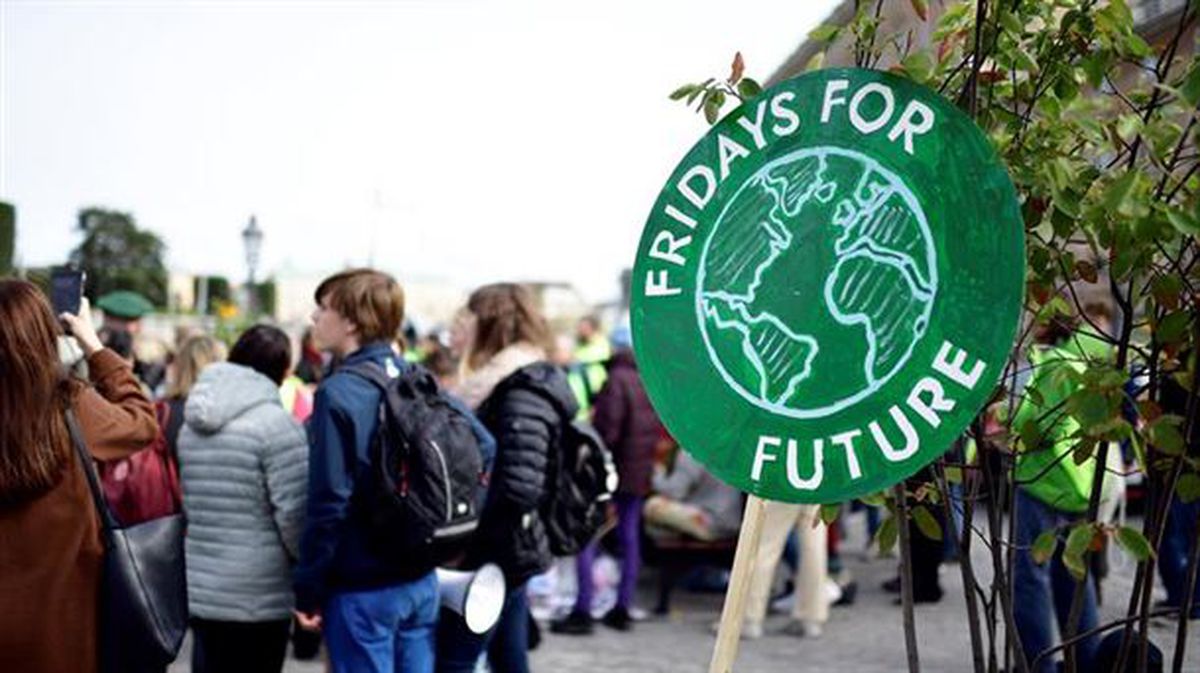 Una protesta de Fridays for Future en Estocolmo.