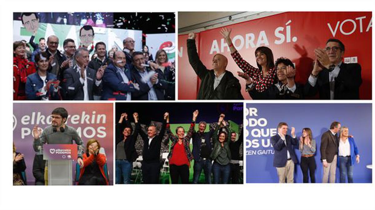 Imágenes de los actos electorales de los partidos vascos.