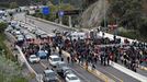 Manifestantes cortan la frontera en La Jonquera