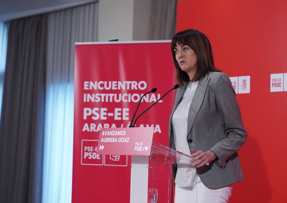 La candidata del PSE-EE a lehendakari, Idoia Mendia. Foto: PSE-EE