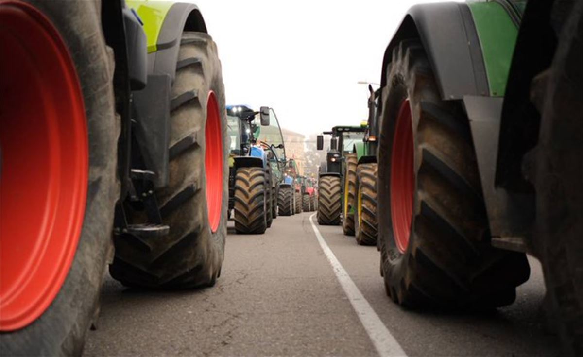 Tractores en una protesta llevada a cabo en Navarra. Foto: Eitb Media